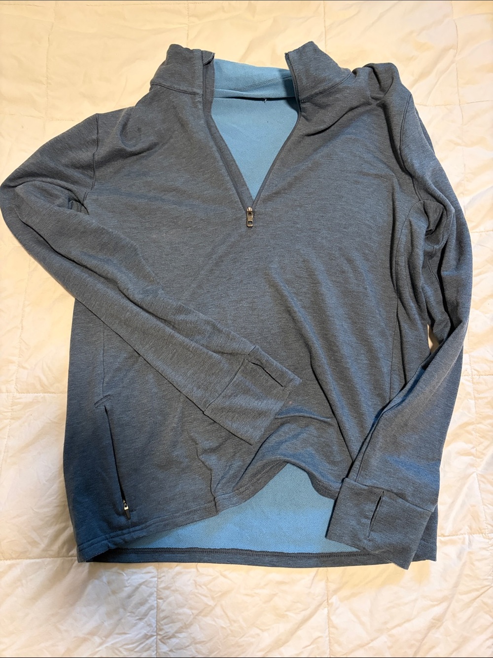 Prana Sky Blue Heather Half-Zip Pullover